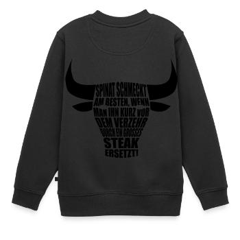 steak - Kinder Premium Organic Sweatshirt - Schwarz - Hinten - AI Model Kid Female (0cm)