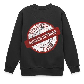 Witziger Spruch Ausser Betrieb - Kinder Premium Organic Sweatshirt - Schwarz - Hinten - AI Model Kid Female (0cm)
