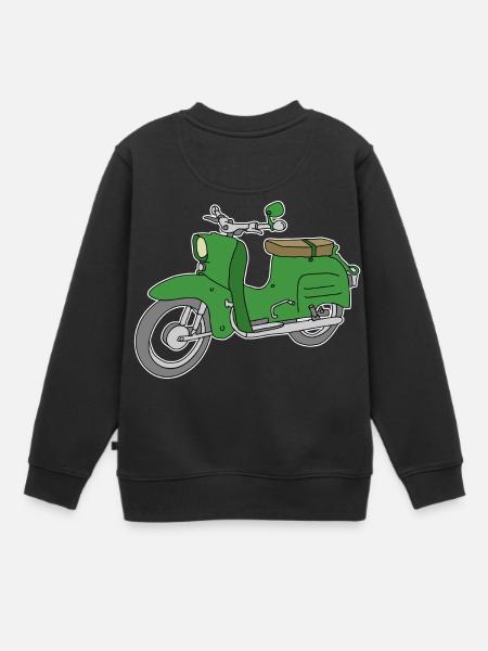 Grüne Schwalbe, Moped - Kinder Premium Organic Sweatshirt - Schwarz