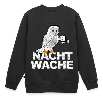 Night watch owl with flashlight in the security service - Kids Premium Organic Sweatshirt - black - Back - AI Model Kid Female (0cm)