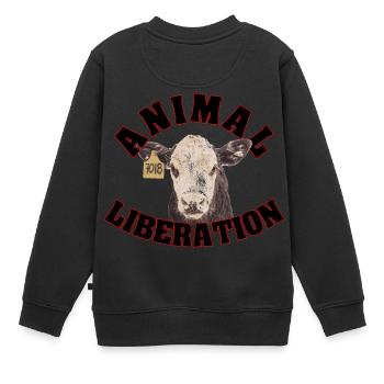 Animal Liberation - Kinder Premium Organic Sweatshirt - Schwarz - Hinten - AI Model Kid Female (0cm)