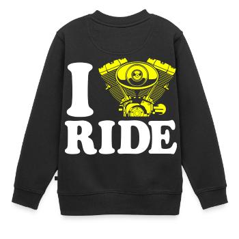 biker - Kids Premium Organic Sweatshirt - black - Back - AI Model Kid Female (0cm)
