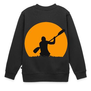 Paddeln - Kinder Premium Organic Sweatshirt - Schwarz - Hinten - AI Model Kid Female (0cm)
