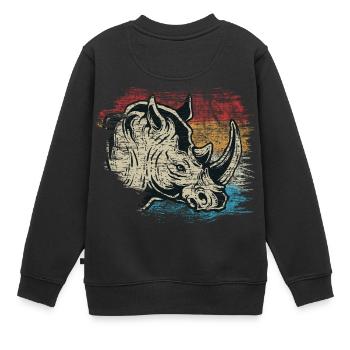 Nashorn - Kinder Premium Organic Sweatshirt - Schwarz - Hinten - AI Model Kid Female (0cm)