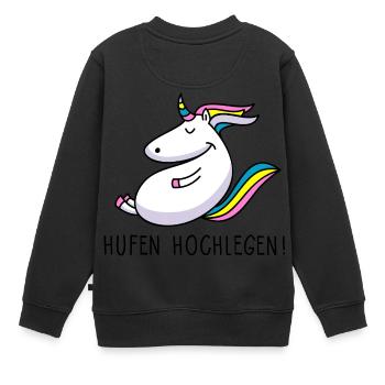 Hufen hochlegen - Kinder Premium Organic Sweatshirt - Schwarz - Hinten - AI Model Kid Female (0cm)