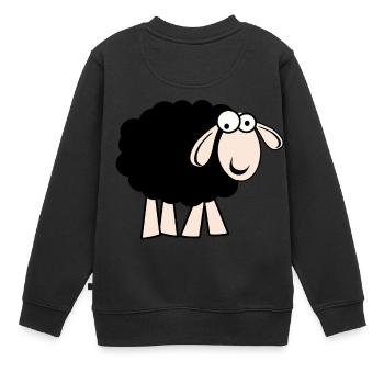 Mouton noir - Sweat Premium enfant bio - noir - Dos - AI Model Kid Female (0cm)