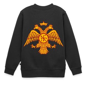 Religion orthodoxe christ jésus faucon motif t-shirt - Sweat Premium enfant bio - noir - Dos - AI Model Kid Female (0cm)
