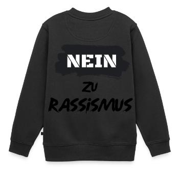 rassismus - Kinder Premium Organic Sweatshirt - Schwarz - Hinten - AI Model Kid Female (0cm)