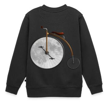 La lune et le vélo - Sweat Premium enfant bio - noir - Dos - AI Model Kid Female (0cm)