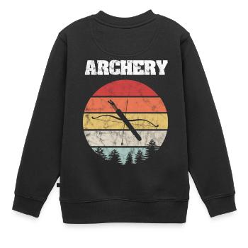 Retro vintage archery arrow quiver gift - Kids Premium Organic Sweatshirt - black - Back - AI Model Kid Female (0cm)