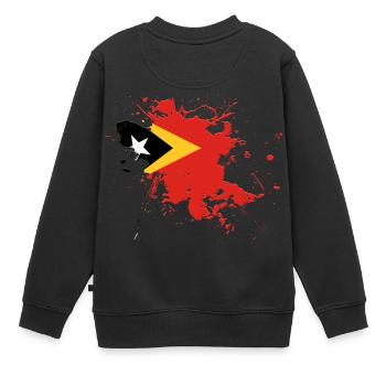 Drapeau du Timor oriental comme une touche de couleur - Sweat Premium enfant bio - noir - Dos - AI Model Kid Female (0cm)
