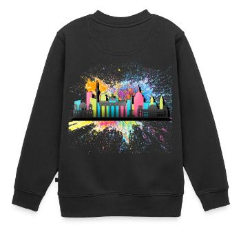 Berlin Allemagne Germany Skyline Ville City - Sweat Premium enfant bio - noir - Dos - AI Model Kid Female (0cm)