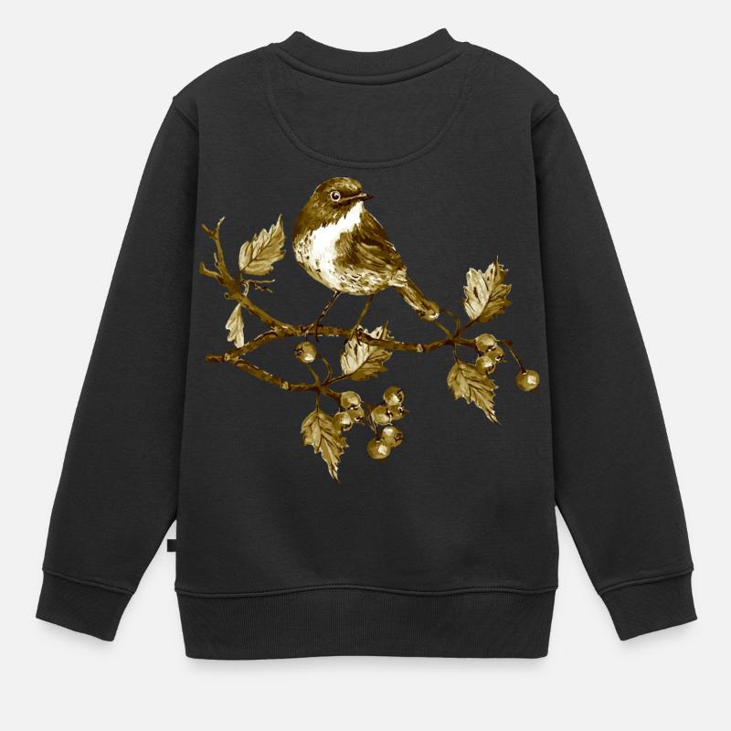 Oiseau - Sweat Premium enfant bio - noir