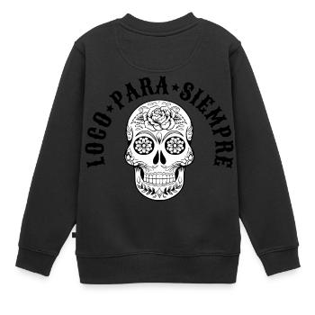 Loco para siempre mexican scull black - Kids Premium Organic Sweatshirt - black - Back - AI Model Kid Female (0cm)
