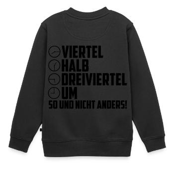 Ossi Osten Zeiten Uhrzeit Ostalgie lustig - Kinder Premium Organic Sweatshirt - Schwarz - Hinten - AI Model Kid Female (0cm)