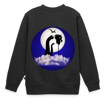 Dinosaurier bei Nacht - Kinder Premium Organic Sweatshirt - Schwarz - Hinten - AI Model Kid Female (0cm)