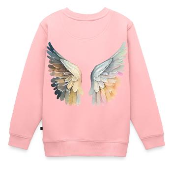 Ailes d'ange pastel artistic - Sweat Premium enfant bio - rose - Dos - AI Model Kid Female (0cm)