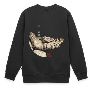 Chinesischer Drache im Himmelstempel_Chi 1420 - Kinder Premium Organic Sweatshirt - Schwarz - Hinten - AI Model Kid Female (0cm)