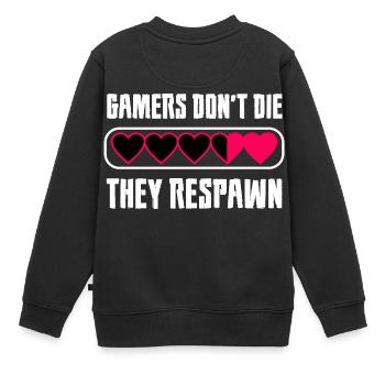 Gamer Heart Message - Kids Premium Organic Sweatshirt - black - Back - AI Model Kid Female (0cm)