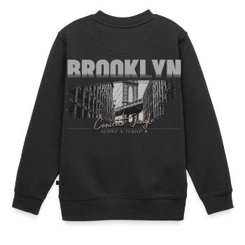 Streetwear Jungle de béton de Brooklyn - Sweat Premium enfant bio - noir - Dos - AI Model Kid Female (0cm)