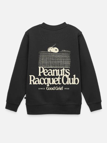 Peanuts Racquet Club Mit Snoopy Hell - Kinder Premium Organic Sweatshirt - Schwarz