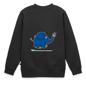 Der Elefant - trompetend - Kinder Premium Organic Sweatshirt - Schwarz - Hinten - AI Model Kid Female (0cm)