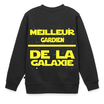 Gardien - Sweat Premium enfant bio - noir - Dos - AI Model Kid Female (0cm)
