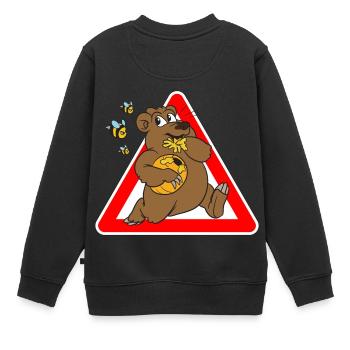 abeilles ours de miel abeilles ours brun - Sweat Premium enfant bio - noir - Dos - AI Model Kid Female (0cm)