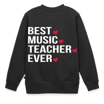 Best Music Teacher Ever - Kinder Premium Organic Sweatshirt - Schwarz - Hinten - AI Model Kid Female (0cm)