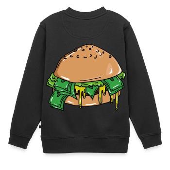 Burger d'argent Burger d'argent - Sweat Premium enfant bio - noir - Dos - AI Model Kid Female (0cm)