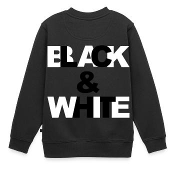 Black & White - Sweat Premium enfant bio - noir - Dos - AI Model Kid Female (0cm)