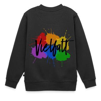 Vielfalt LGBT Gay Pride Farbkleckse - Kinder Premium Organic Sweatshirt - Schwarz - Hinten - AI Model Kid Female (0cm)