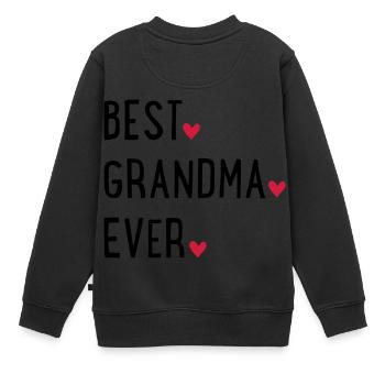 Grand-mère - Sweat Premium enfant bio - noir - Dos - AI Model Kid Female (0cm)