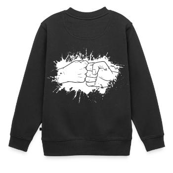 Éclaboussure de poing - Sweat Premium enfant bio - noir - Dos - AI Model Kid Female (0cm)