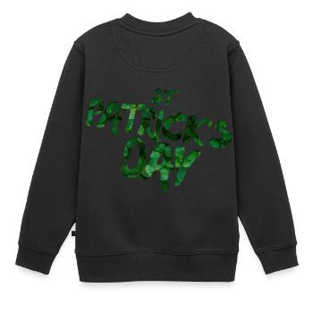 St. Patrick’s Day - Saint Patricks Day - Kinder Premium Organic Sweatshirt - Schwarz - Hinten - AI Model Kid Female (0cm)