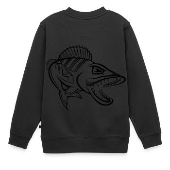 Barsch 001 - Kinder Premium Organic Sweatshirt - Schwarz - Hinten - AI Model Kid Female (0cm)