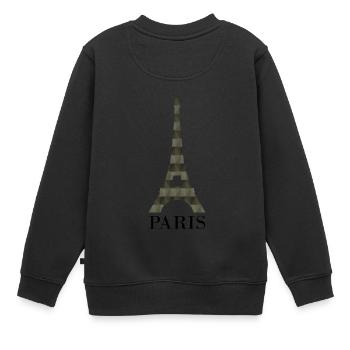Eiffel Tower - Kids Premium Organic Sweatshirt - black - Back - AI Model Kid Female (0cm)