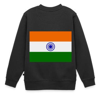 Indien-Flagge - Kinder Premium Organic Sweatshirt - Schwarz - Hinten - AI Model Kid Female (0cm)