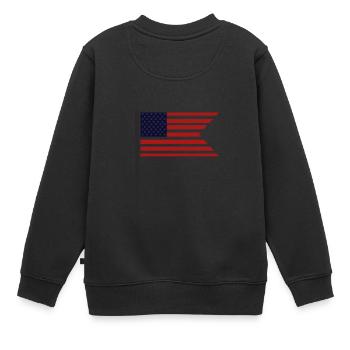 United States flag - Kinder Premium Organic Sweatshirt - Schwarz - Hinten - AI Model Kid Female (0cm)