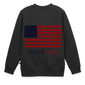 Flagge der Vereinigten Staaten - Kinder Premium Organic Sweatshirt - Schwarz - Hinten - AI Model Kid Female (0cm)