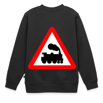 eisenbahn zug tram train railroad railway locomoti - Kinder Premium Organic Sweatshirt - Schwarz - Hinten - AI Model Kid Female (0cm)