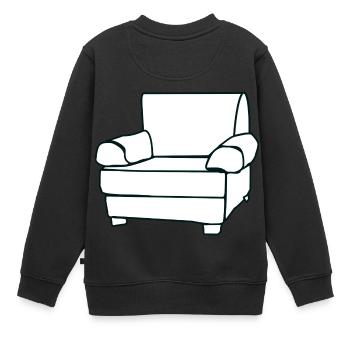 canapé canapé chaise chaise chaise table lamp lampe benc - Sweat Premium enfant bio - noir - Dos - AI Model Kid Female (0cm)