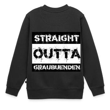 Straight Outta Grisons Cadeau Ville - Sweat Premium enfant bio - noir - Dos - AI Model Kid Female (0cm)