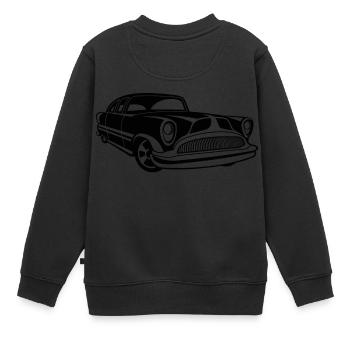 Lowrider / Oldtimer / Muscle Car 03_schwarz - Kinder Premium Organic Sweatshirt - Schwarz - Hinten - AI Model Kid Female (0cm)