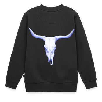 Bison Schaedel - Wild West Cowboy Rodeo Feeling - Sweat Premium enfant bio - noir - Dos - AI Model Kid Female (0cm)
