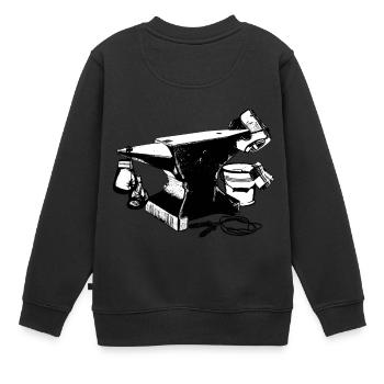 Der Amboss - Kinder Premium Organic Sweatshirt - Schwarz - Hinten - AI Model Kid Female (0cm)