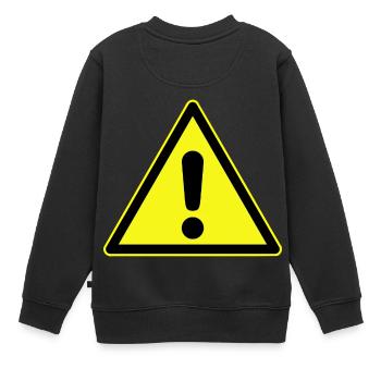 Achtung Gefahr - Kinder Premium Organic Sweatshirt - Schwarz - Hinten - AI Model Kid Female (0cm)