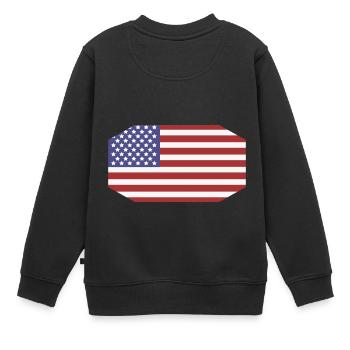 Drapeau des États-Unis - Sweat Premium enfant bio - noir - Dos - AI Model Kid Female (0cm)
