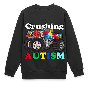 Crushing Autism Monster Truck shirt - Kids Premium Organic Sweatshirt - black - Back - AI Model Kid Female (0cm)