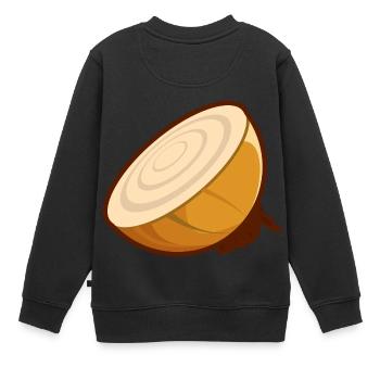 onion - Kids Premium Organic Sweatshirt - black - Back - AI Model Kid Female (0cm)